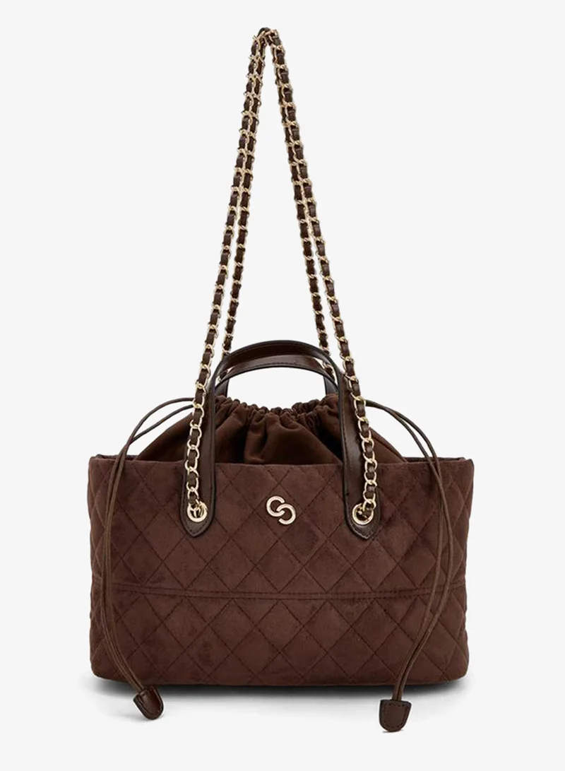 Celeste Suede Tote Bag With Chain Strap