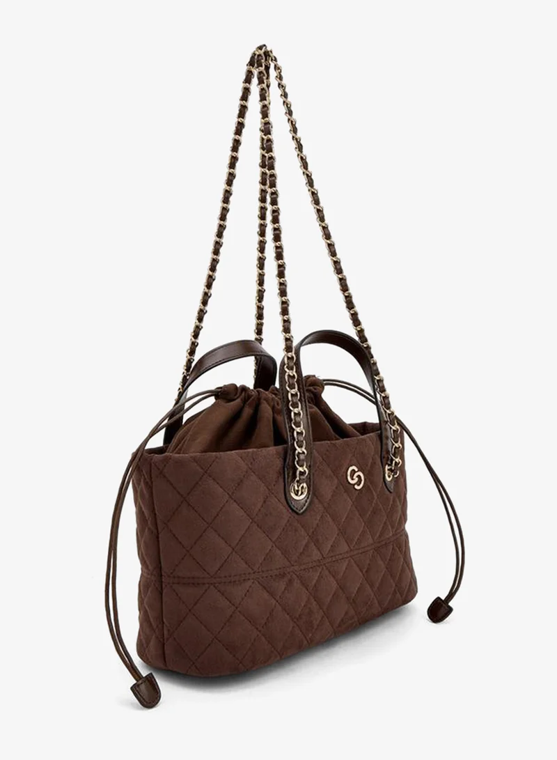 Celeste Suede Tote Bag With Chain Strap