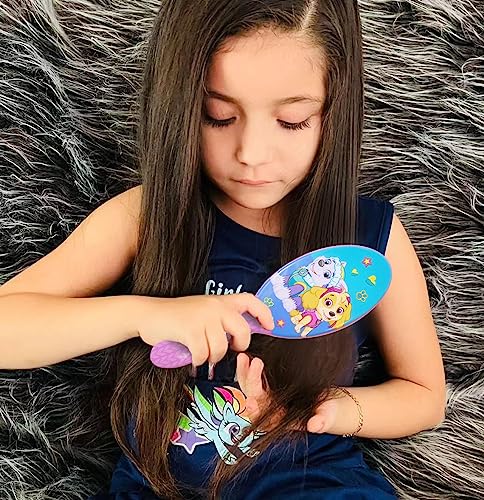 Luv Her Paw Patrol Hair Accessories Set - 9 inch Detangling Brush, 4 Scrunchies & Hair Ties for Girls - Image 3