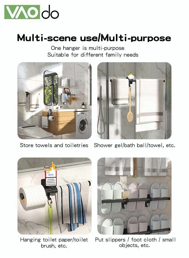 VAOdo - Punch-free Towel Rack Paper Roll Rack Slipper Rack Bathroom Wall-mounted Rack - Image 1