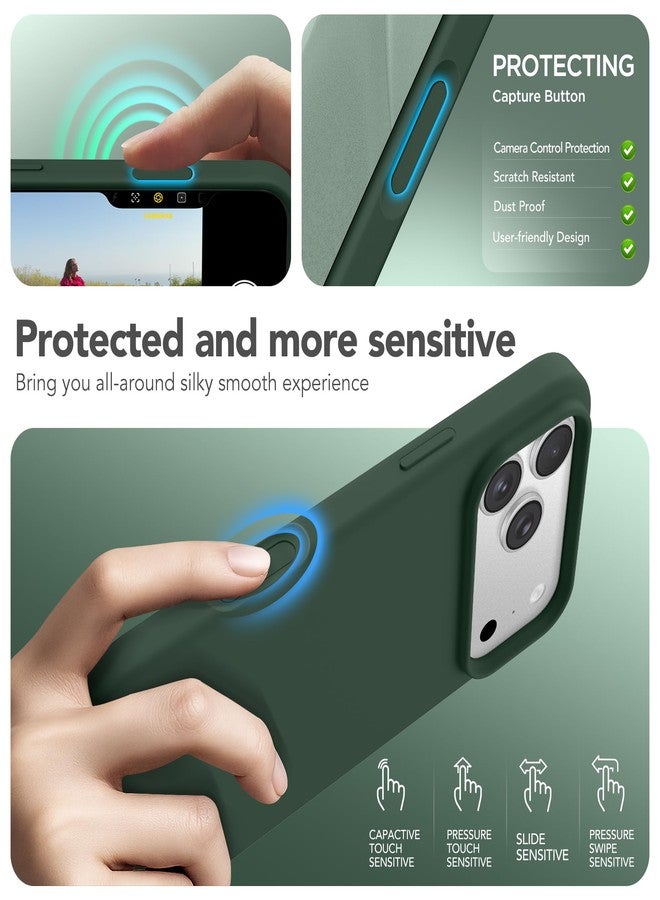 GONEZ Magnetic for iPhone 17 Pro Case, Compatible with MagSafe, [Screen Protector + Camera Lens Protector], Liquid Silicone Anti-Scratch Shockproof Protective Phone Case 6.3 inch, Army Green - Image 5