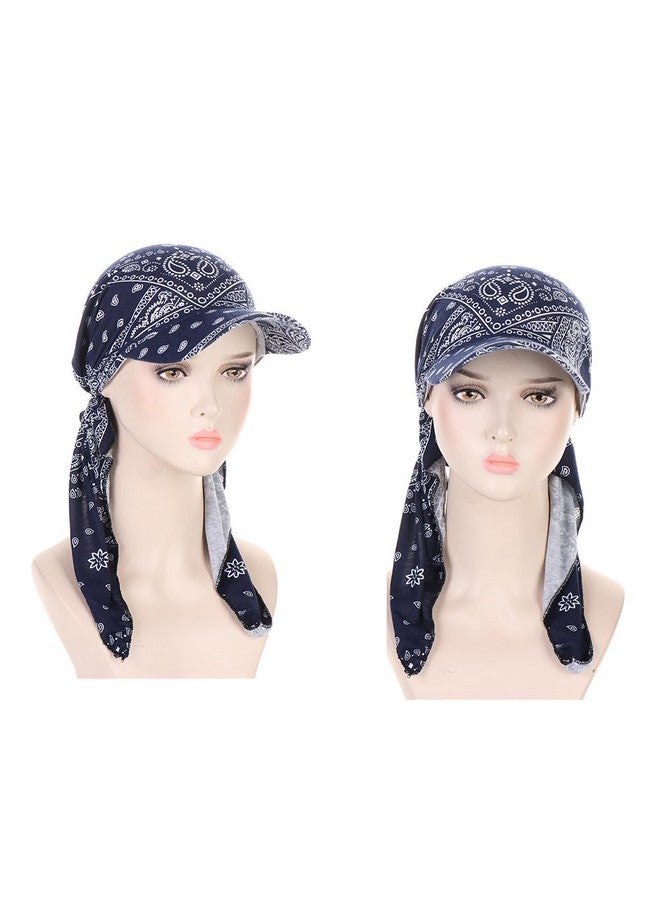 DINPREY Long Pretied Head Scarves For Women Bandana Turban Hat Chemo Cancer Headscarf Headwraps Headwear For Bald Women Hair Wraps Hair Cover Hat (3 Pcs Paisley) - Image 2