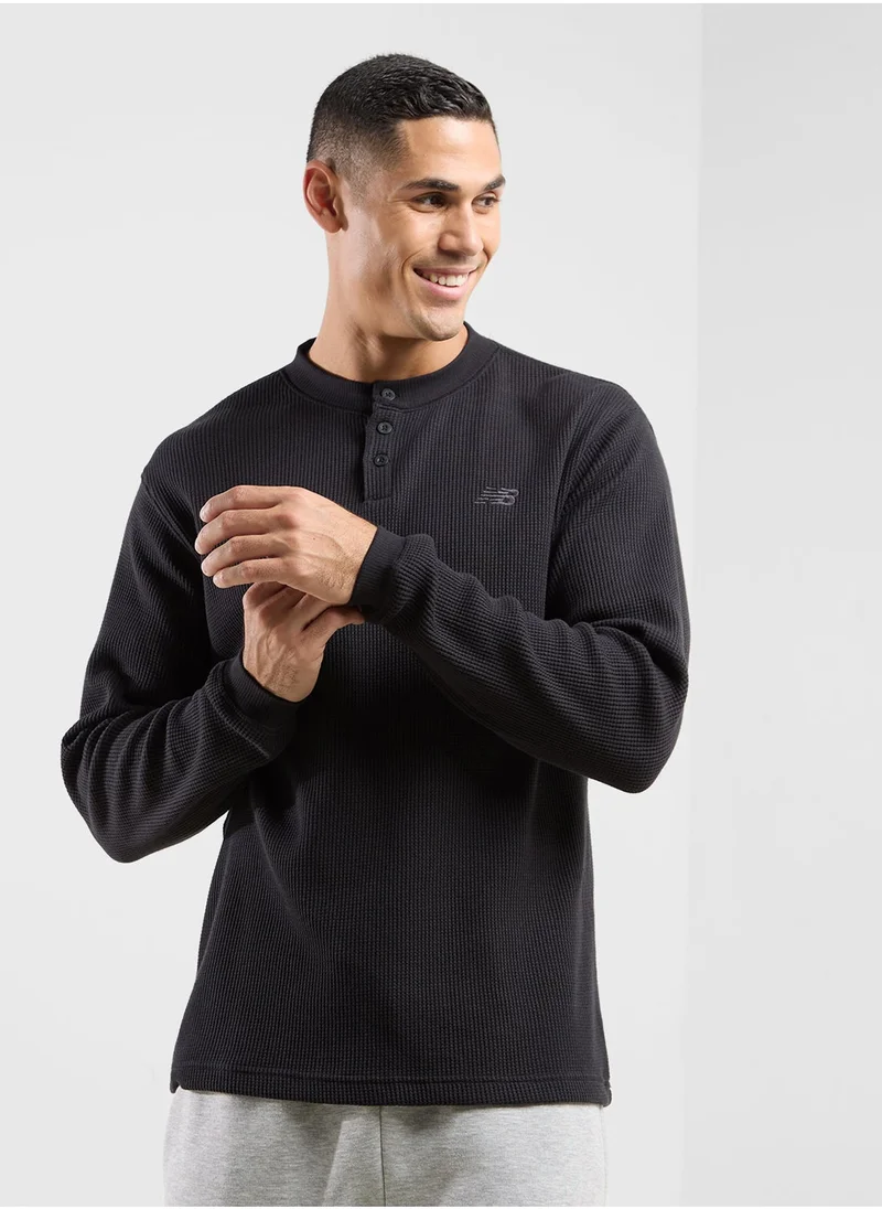 New Balance Waffle Knit Long  Henley