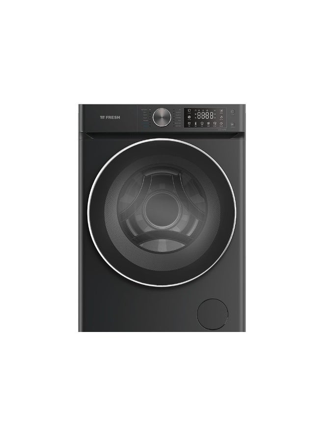 Fresh Automatic Washing Machine, 8 kg, 1200 RPM, 7 Motions, Direct Drive Inverter, Steam Wash, Digital Display - Black 500016433