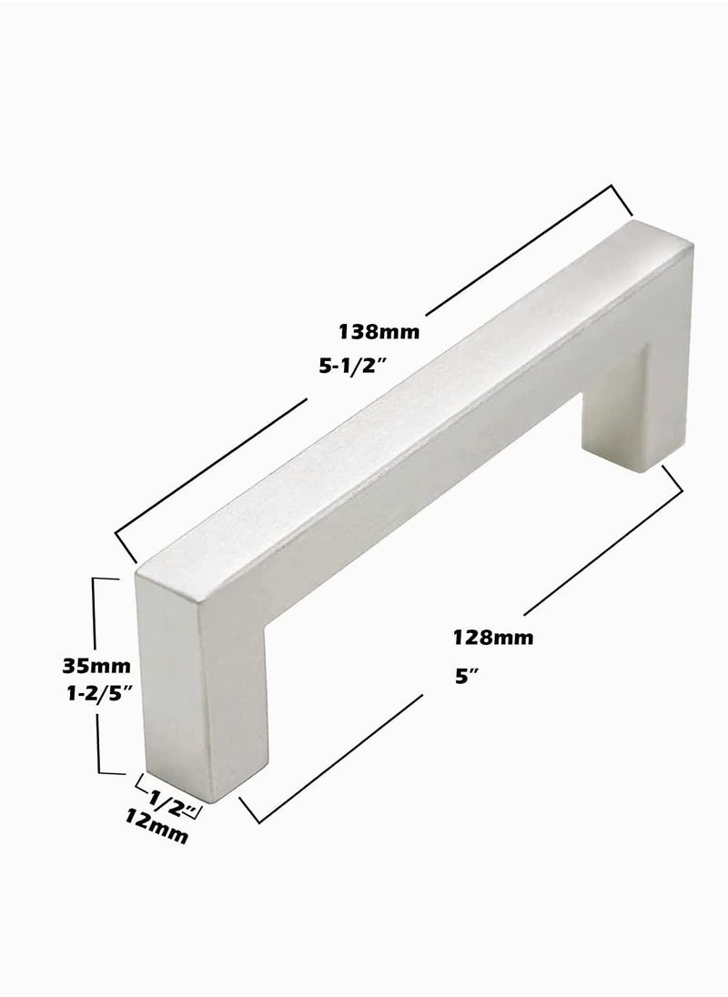Stainless Steel Handles, 3 Pack 5 Inches Kitchen Cabinet Handles, Stainless Steel Drawer Dresser Hollow Pulls, Cupboard Square Bar Pulls Brushed  - Image 5