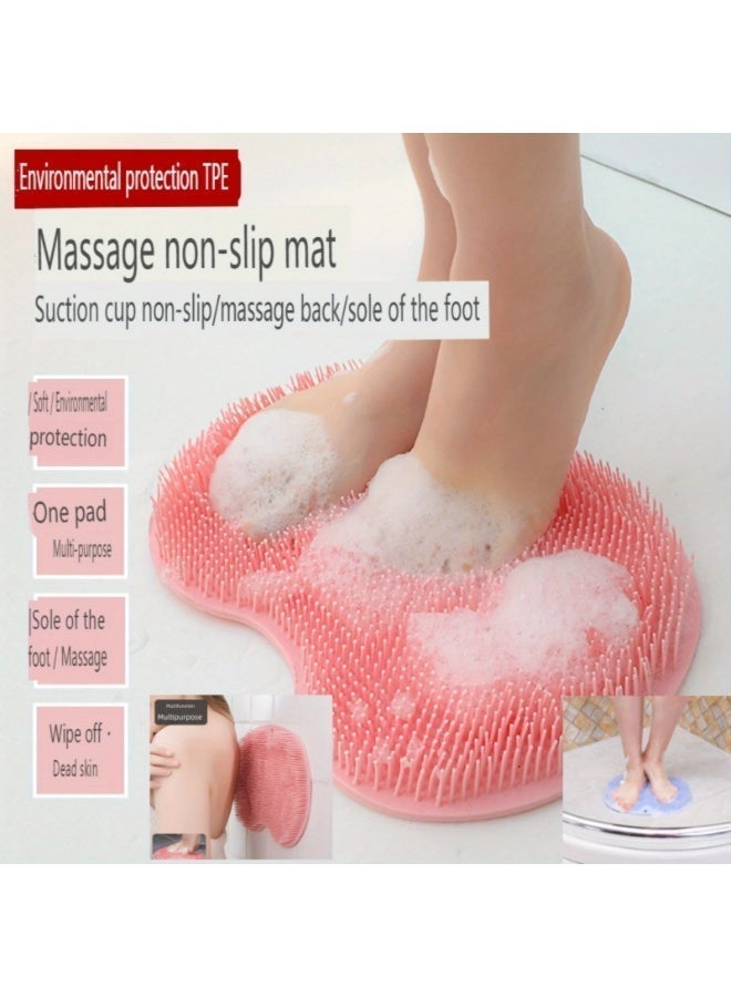 AKSONZ Silicone Foot Scrubber & Wall-Mounted Back Scrubber with Anti-Slip Suction Cups – Deep Cleansing Exfoliating Mat for Feet & Body, Hands-Free Shower Massager for Dead Skin Removal & Circulation - Image 4