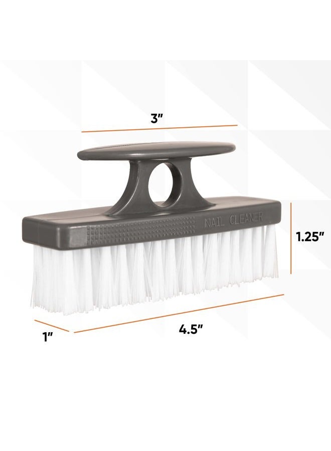 Superio Stiff Nail Brush Cleaner with Handle- 3 Pack Durable Brush Scrubber to Clean Toes, Fingernails, Hand Scrubber All Surface Cleaning, White Heavy Duty Scrub Brush Stiff Bristles, Easy to Hold - Image 2