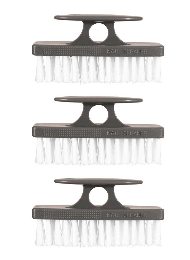 Superio Stiff Nail Brush Cleaner with Handle- 3 Pack Durable Brush Scrubber to Clean Toes, Fingernails, Hand Scrubber All Surface Cleaning, White Heavy Duty Scrub Brush Stiff Bristles, Easy to Hold - Image 1
