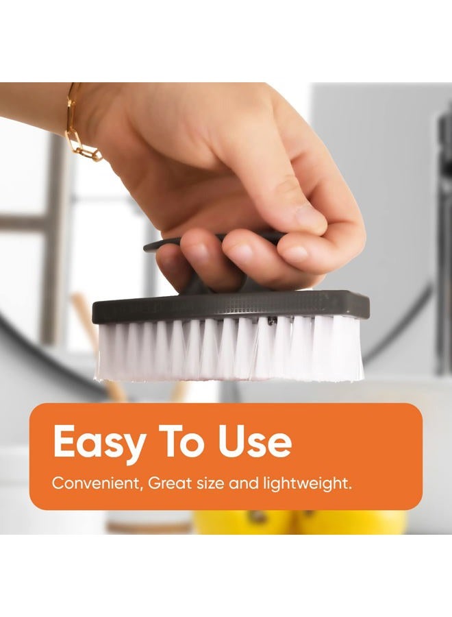 Superio Stiff Nail Brush Cleaner with Handle- 3 Pack Durable Brush Scrubber to Clean Toes, Fingernails, Hand Scrubber All Surface Cleaning, White Heavy Duty Scrub Brush Stiff Bristles, Easy to Hold - Image 4