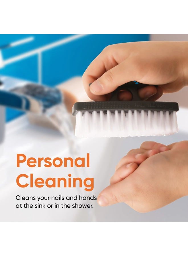 Superio Stiff Nail Brush Cleaner with Handle- 3 Pack Durable Brush Scrubber to Clean Toes, Fingernails, Hand Scrubber All Surface Cleaning, White Heavy Duty Scrub Brush Stiff Bristles, Easy to Hold - Image 5