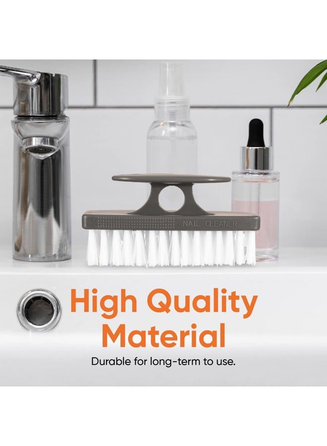 Superio Stiff Nail Brush Cleaner with Handle- 3 Pack Durable Brush Scrubber to Clean Toes, Fingernails, Hand Scrubber All Surface Cleaning, White Heavy Duty Scrub Brush Stiff Bristles, Easy to Hold - Image 3