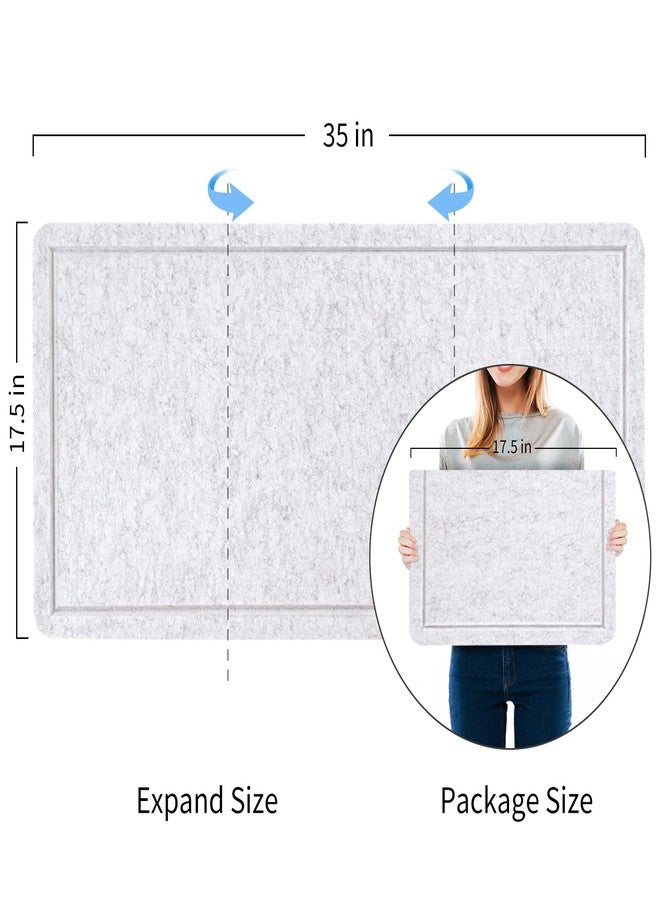 lightomorrow Bulletin Board, 35 x 17 1/2 inches Felt Board - Decorative Pin Board, Cork Board Alternative for Wall, Foldable Picture Board Self-Adhesive Vision Board Prayer Board with 20 Pushpins - Marble White - Image 4