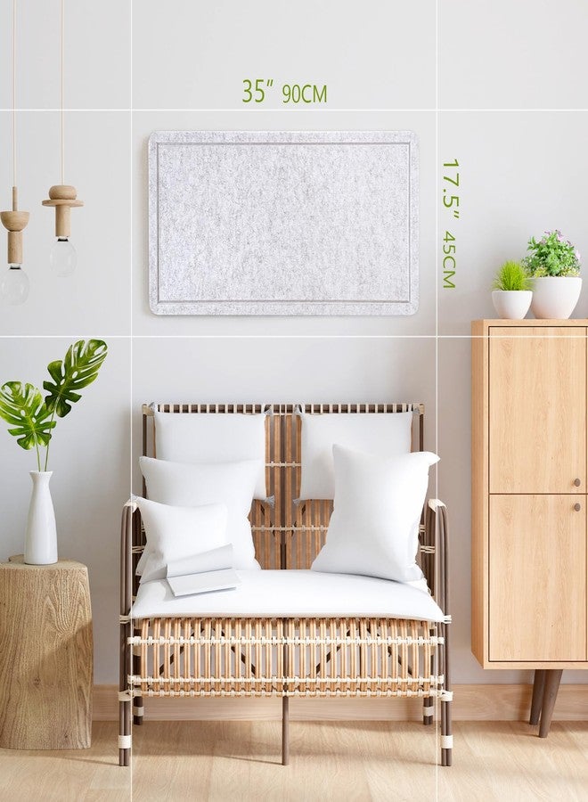 lightomorrow Bulletin Board, 35 x 17 1/2 inches Felt Board - Decorative Pin Board, Cork Board Alternative for Wall, Foldable Picture Board Self-Adhesive Vision Board Prayer Board with 20 Pushpins - Marble White - Image 3