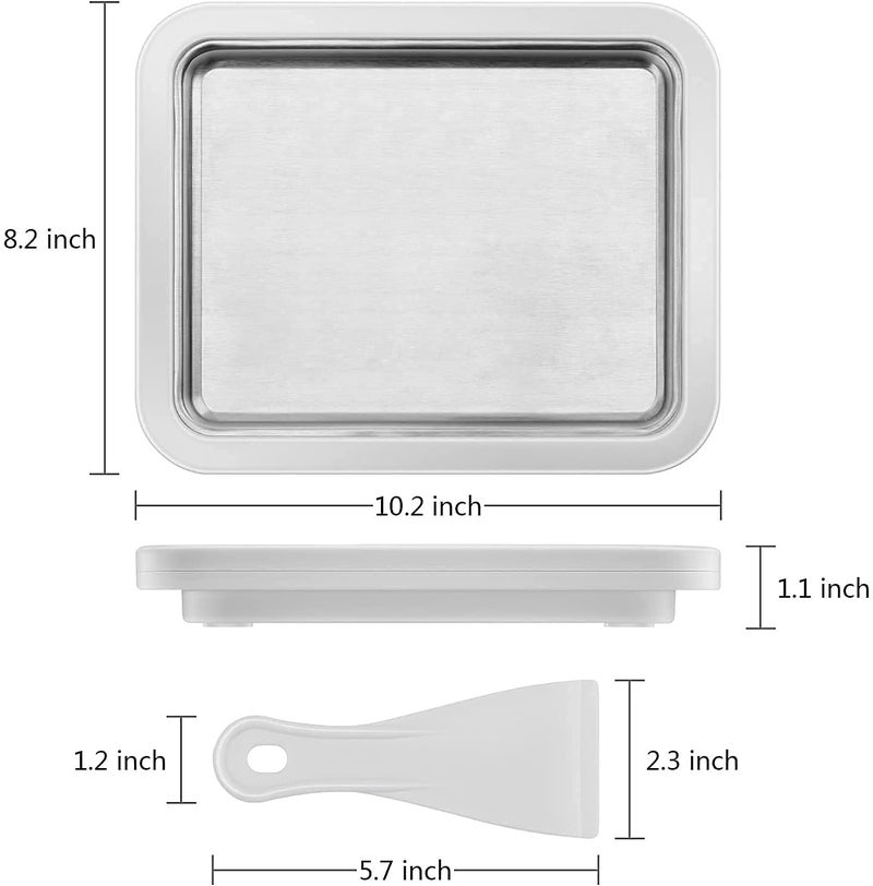 Matiko Rolled Instant Ice Cream Maker Pan Tray Frozen Yogurt Dessert Maker Cold Plate with 2 Scrapers - Image 3