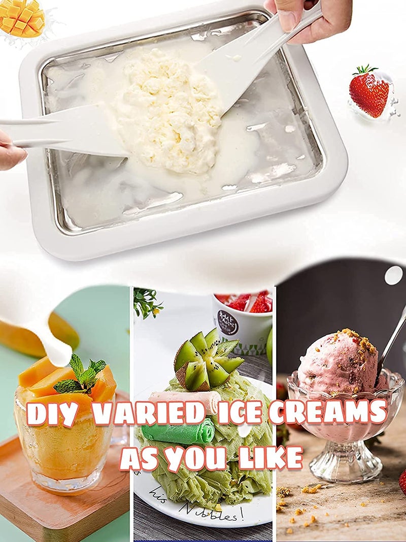 Matiko Rolled Instant Ice Cream Maker Pan Tray Frozen Yogurt Dessert Maker Cold Plate with 2 Scrapers - Image 2