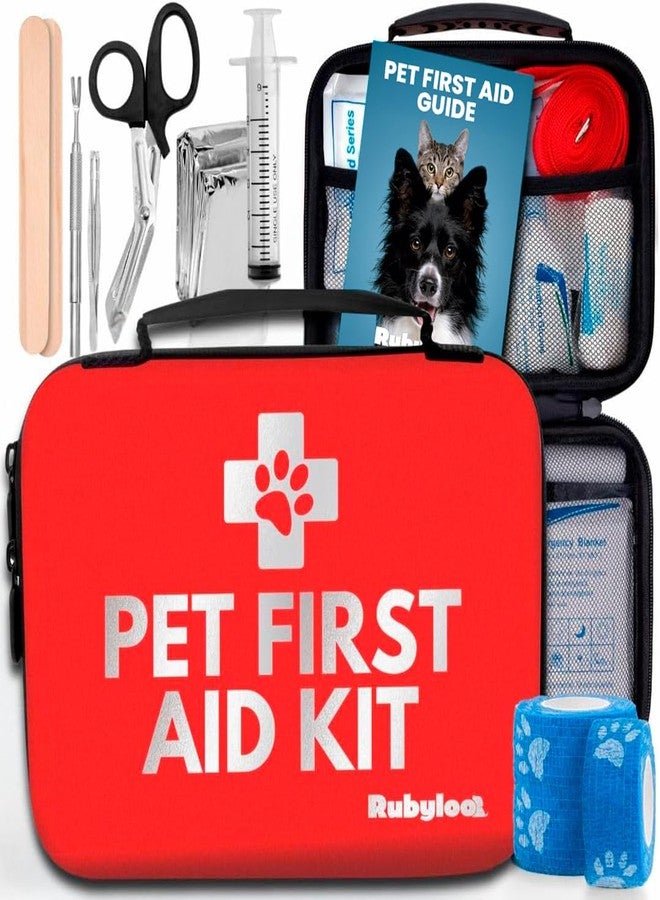 rubyloo Dog First Aid Kit - Vet Approved Pet First Aid Supplies to Treat Dogs & Cats in an Emergency - Pet First Aid Kit Guide, Tick Remover, Slip Leash & Medical Essentials for Home, Camping, Car, RV, Travel - Image 1