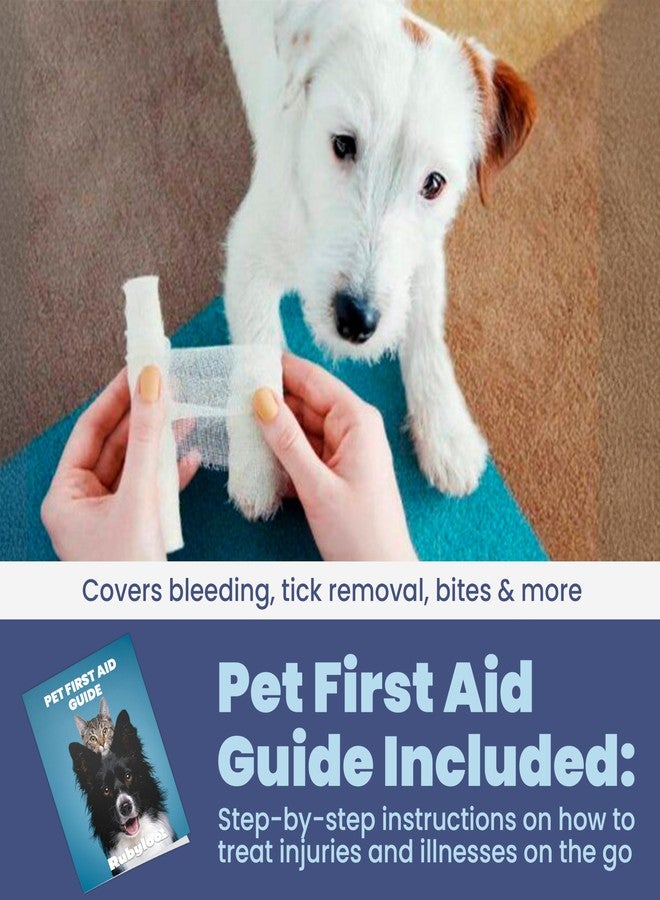 rubyloo Dog First Aid Kit - Vet Approved Pet First Aid Supplies to Treat Dogs & Cats in an Emergency - Pet First Aid Kit Guide, Tick Remover, Slip Leash & Medical Essentials for Home, Camping, Car, RV, Travel - Image 5