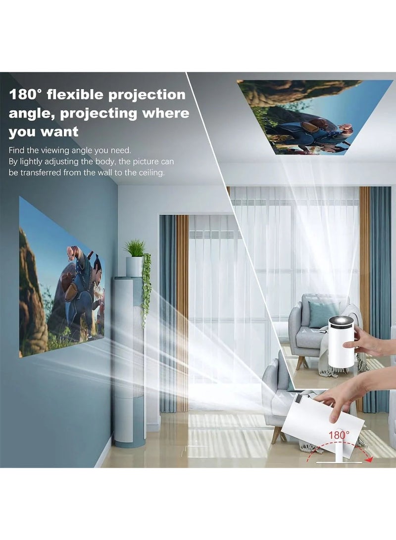 Zoom Plus Mini Portable Projector 4K 1080P Full HD Compatible with Android 11 and Netflix - WiFi 6, BT 5.0, 180° Rotation, Small Home Theater Projector with Automatic Keyhole Correction - Image 4