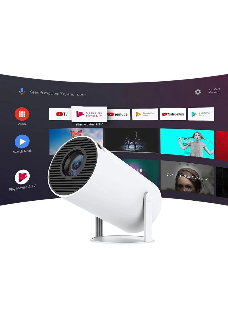 Zoom Plus Mini Portable Projector 4K 1080P Full HD Compatible with Android 11 and Netflix - WiFi 6, BT 5.0, 180° Rotation, Small Home Theater Projector with Automatic Keyhole Correction - Image 1