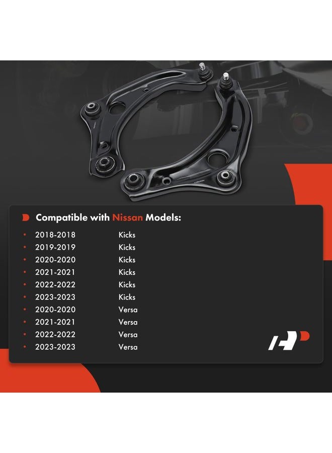 A-Premium 2 x Front Lower Control Arm, with Ball Joint and Bushing, Compatible with Nissan Kicks 2018-2023, Versa 2020-2023 - Image 2