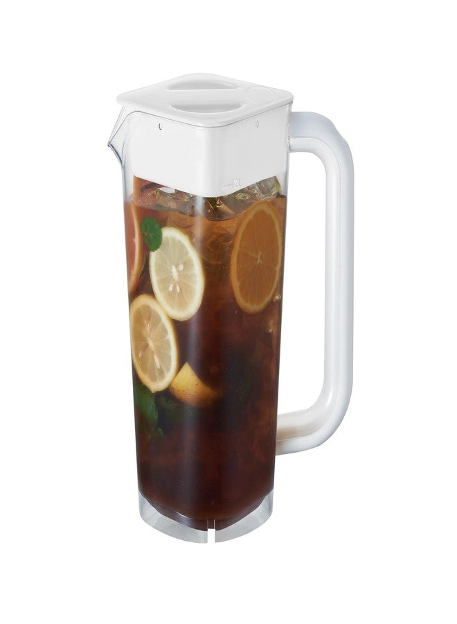 CURTA 1 Pack 2 Liters/68 oz Plastic Pitcher with Lid & Handle for Kitchen,ICED JUICE and Coffee Carafe Beverage Serveware, Acrylic Water Jug for Hot/Cold Drinks&lemonade - Image 1