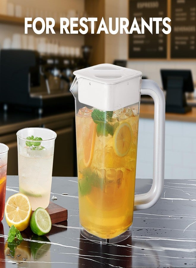 CURTA 1 Pack 2 Liters/68 oz Plastic Pitcher with Lid & Handle for Kitchen,ICED JUICE and Coffee Carafe Beverage Serveware, Acrylic Water Jug for Hot/Cold Drinks&lemonade - Image 3