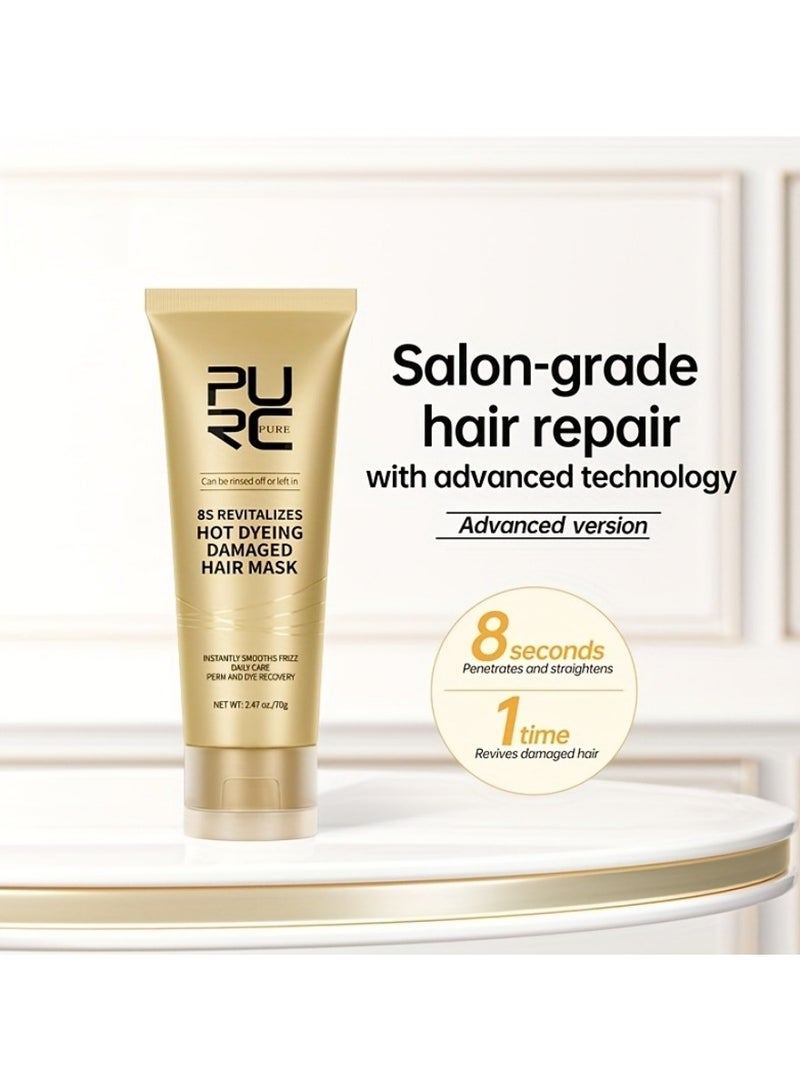 PURC 8 Seconds Keratin Hair Mask - Professional Smoothing & Straightening Treatment for Frizzy, Damaged Hair - Instant Repair Cream - Image 1