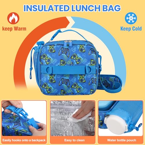 JOOPETALK Bento Lunch Box Set for Kids with 9oz Soup Thermo, Insulated Lunch Bag,Leak-proof BPA-free Lunch Food Container with 3-4 Conpartments for School Travel-Blue - Image 3