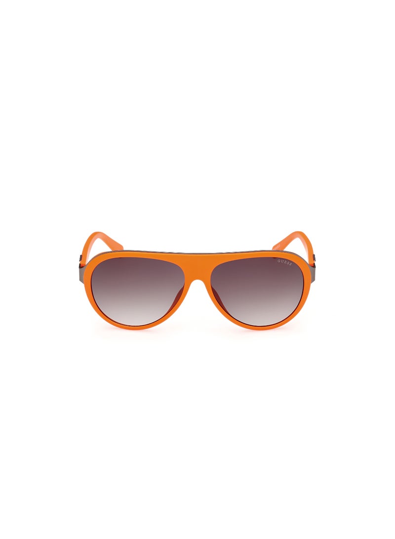 GUESS Men's UV Protection Pilot Shape Plastic Sunglasses GU0012543P60 - Lens Size: 60 Mm - Matte Orange - Image 2