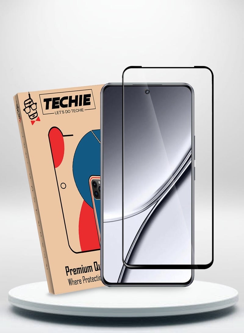 Techie Full Cover 10H Hardness HD Tempered Glass Screen Protector for Realme GT5 5G 2023 - Anti-Scratch, Anti-Fingerprint, and Bubbles Free Technology - Image 1