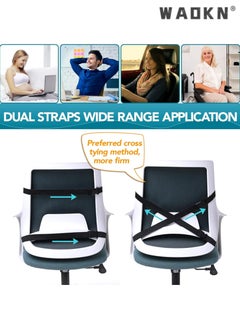 WAOKN Lumbar Support Pillow for Office Chair Memory Foam Back Cushion for Back Pain Relief Improve Posture Large Back Pillow for Car, Computer Chair, Recliner Breathable Mesh Cover Double Adjustable Straps  - Image 5