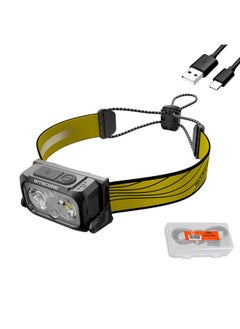 Nu25 400 Usb-C Rechargeable Headlamp, Lightweight, Dual Beam, With Red Lighting For Hiking, Climbing, And Camping, With Lumentac Organizer