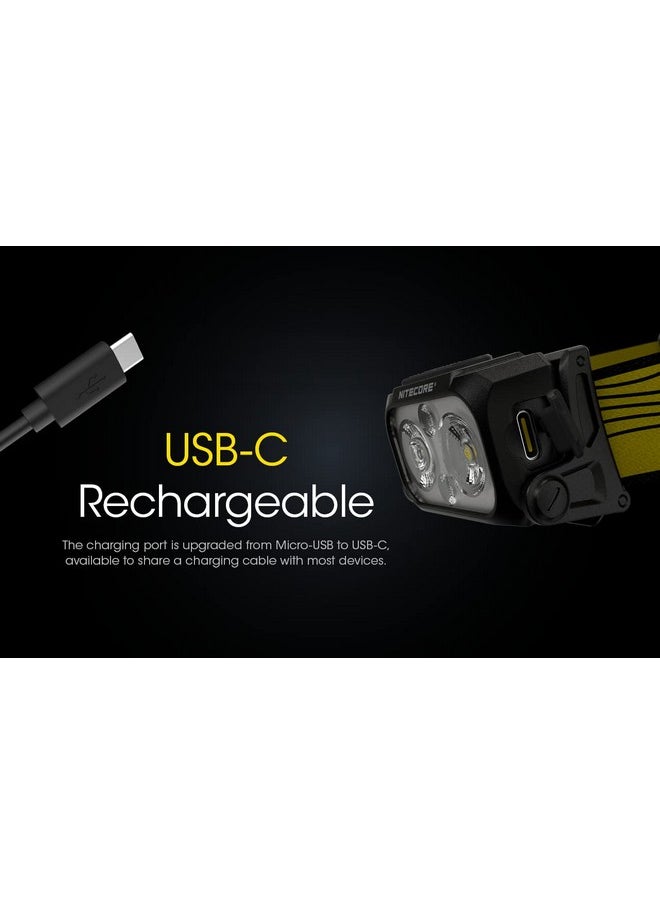 NITECORE - Nu25 400 Usb-C Rechargeable Headlamp, Lightweight, Dual Beam, With Red Lighting For Hiking, Climbing, And Camping, With Lumentac Organizer - Image 1