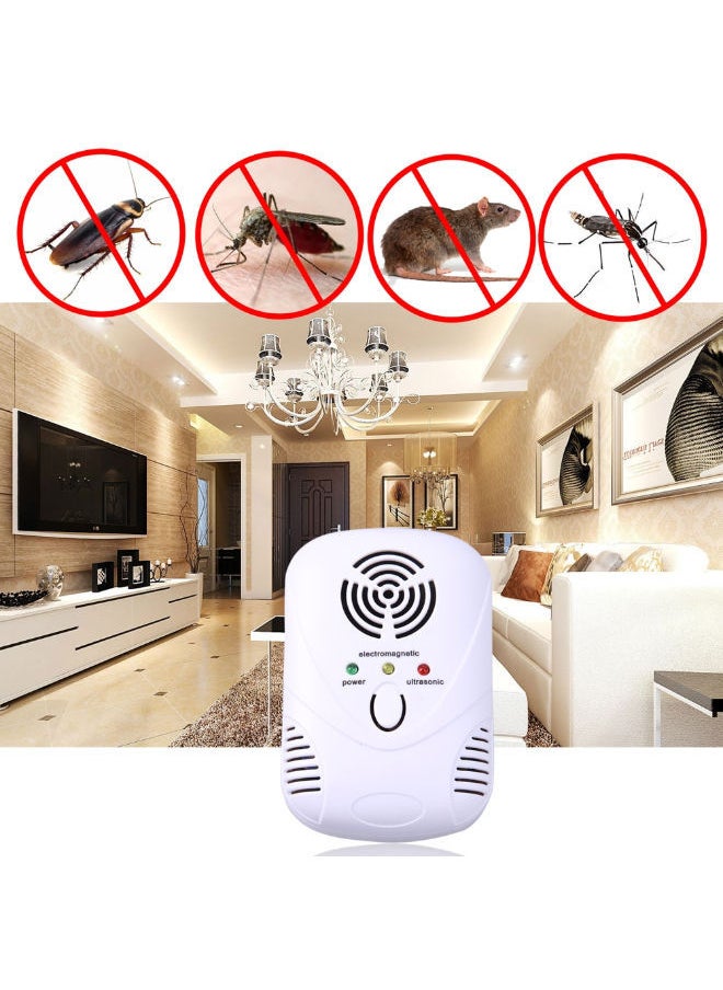 Electronic Ultrasonic Mouse Cockroach Trap Repellent White 9.01 x 6.06 3.27centimeter