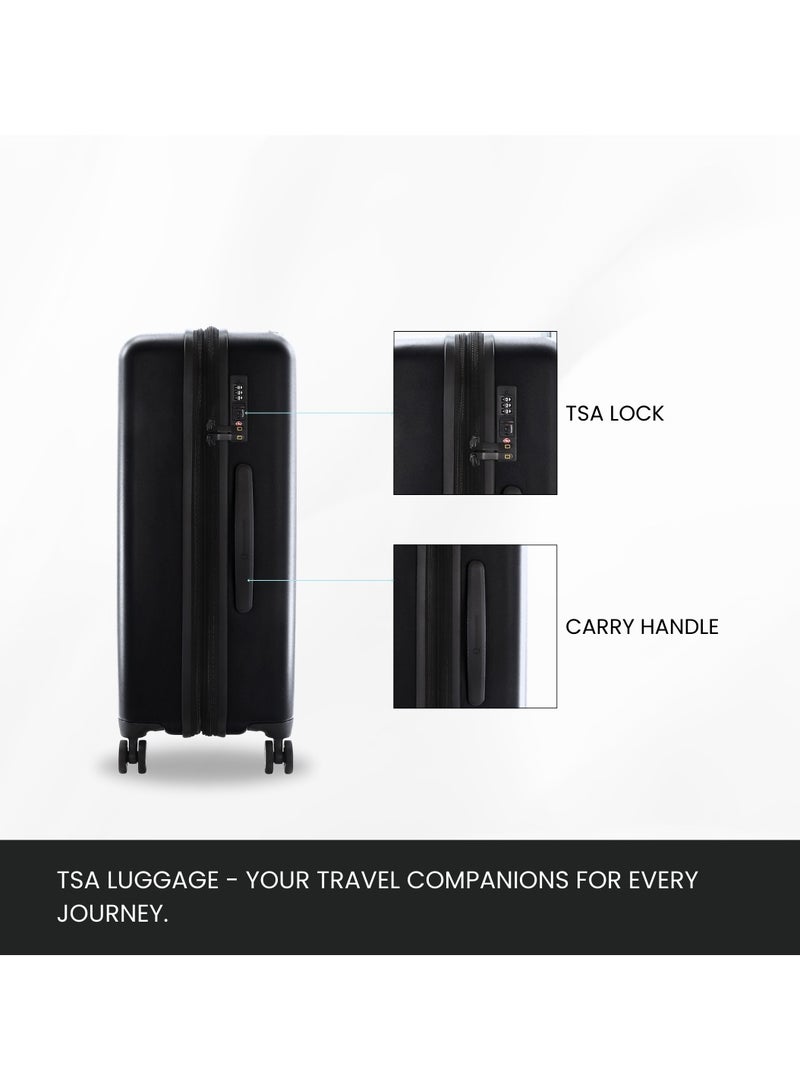 ناشيونال چيوغرافيك حقيبة سفر ناشيونال جيوغرافيك كبيرة صلبة من البولي كربونات بالكامل، سوداء، متينة وخفيفة الوزن مع قفل ترولي بعجلات دوارة هادئة  بوصة - Image 3