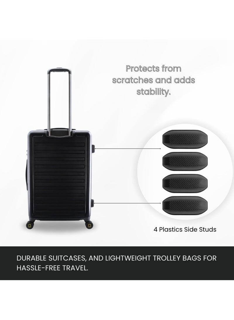 ناشيونال چيوغرافيك حقيبة سفر ناشيونال جيوغرافيك كبيرة صلبة من البولي كربونات بالكامل، سوداء، متينة وخفيفة الوزن مع قفل ترولي بعجلات دوارة هادئة  بوصة - Image 5