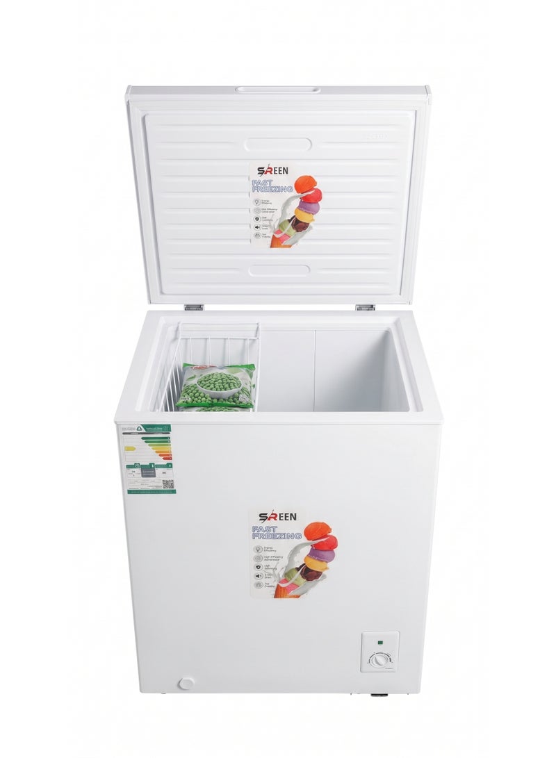 SREEN Chest Freezer 142 Liter, Deep Freezer, Energy Efficient, White – SRGS-142DF 142 L 53 W SRCF-142DF White - Image 2