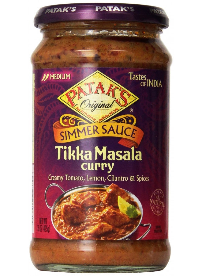 Patak's Patak's Tikka Masala Curry Cooking Sauce, Medium, 15-Ounce Glass Jars (Pack of 6)