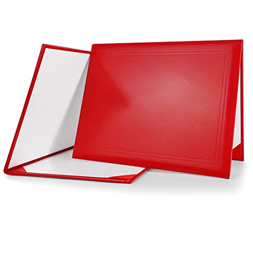 GraduationMall 8.5"x11" Smooth Padded Diploma Cover Certificate Holder Red,1-Pack - Image 1