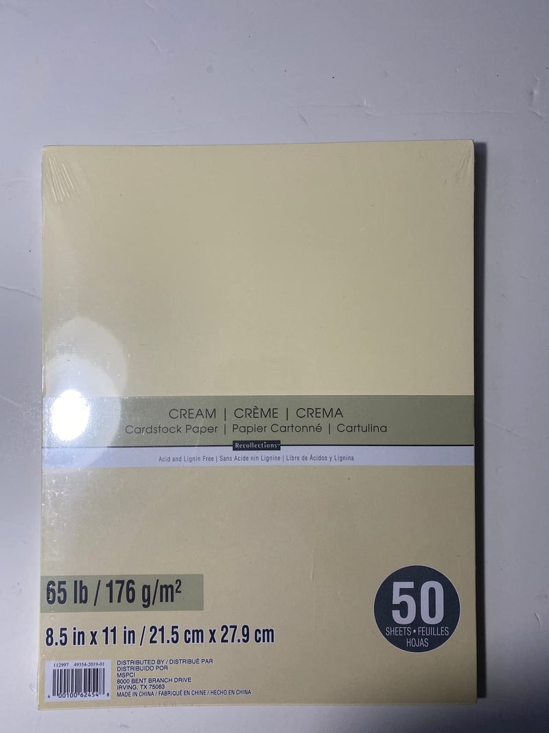 Recollections Cardstock Paper, 8 1/2 X 11 Cream - 50 Sheets - Image 2
