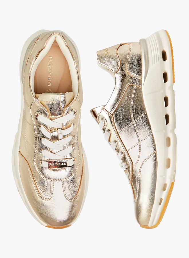 Paprika Panelled Sneakers With Lace-Up Closure - Image 3