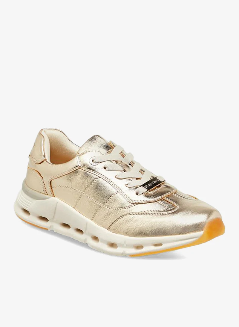Paprika Panelled Sneakers With Lace-Up Closure