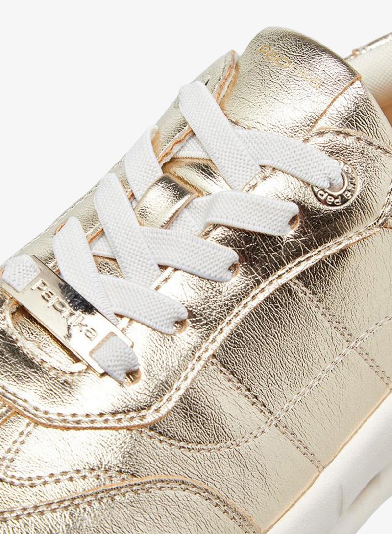 Paprika Panelled Sneakers With Lace-Up Closure - Image 4