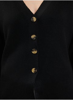 trendyol Black V-Neck Knitwear Cardigan TWOAW25HI00107  - Image 4