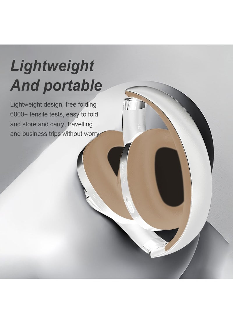 FlashHawk ANC Wireless Over-Ear Headphones with Bluetooth 5.4 and 50 Hours of Battery Life Silver/Brown  - Image 5