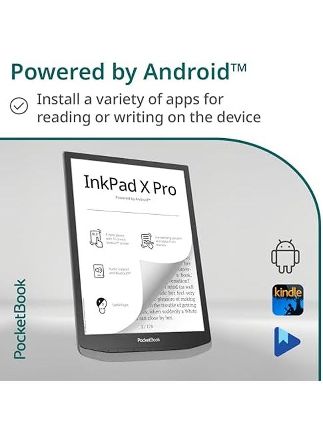 PocketBook InkPad X Pro E-Reader & E-Note with Pen – 10.3'' Glare-Free Mobius™ Display | Android OS, SMARTlight, Audio & eBook Support, Bluetooth & WiFi - Image 4