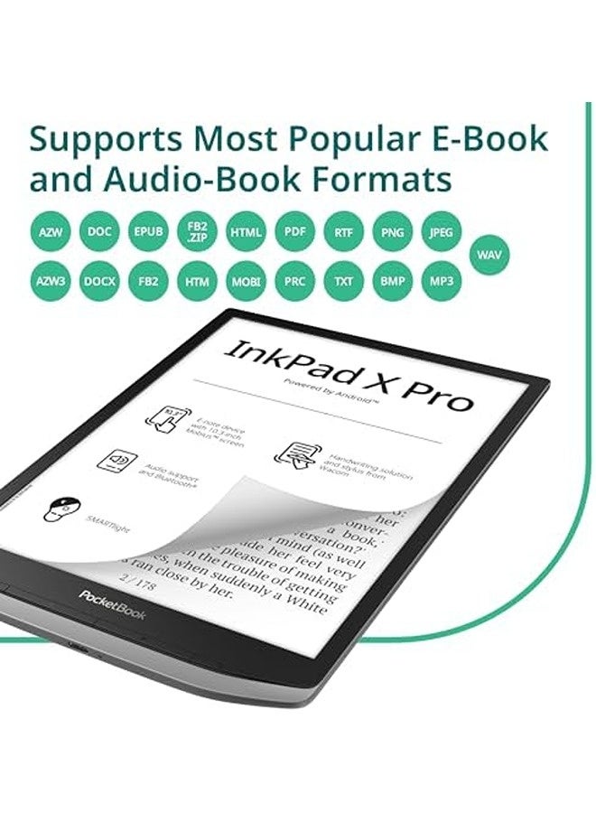 PocketBook InkPad X Pro E-Reader & E-Note with Pen – 10.3'' Glare-Free Mobius™ Display | Android OS, SMARTlight, Audio & eBook Support, Bluetooth & WiFi - Image 5
