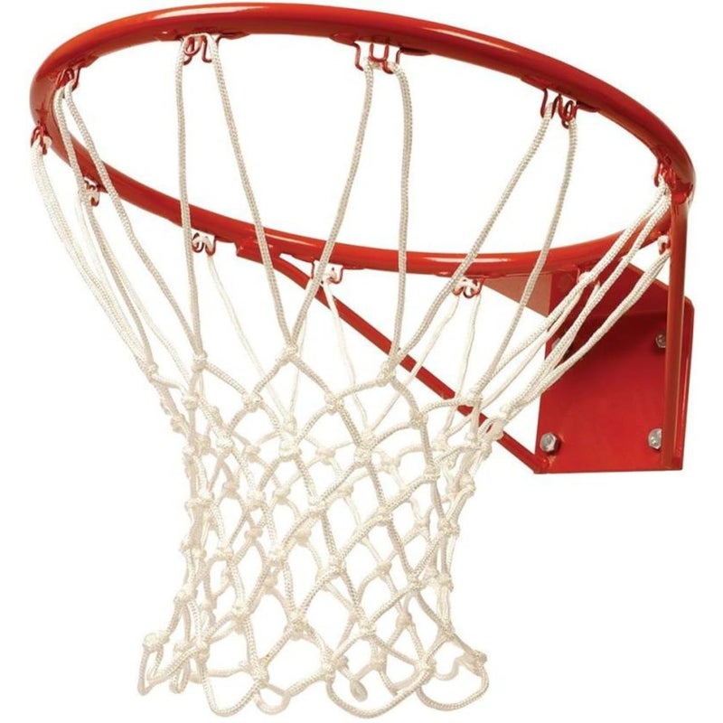 Basketball Ring with Net – Size 6 (Model 702A, White) | Durable Iron Rim with Nylon Net | Wall Mountable Hoop for Outdoor & Indoor Play