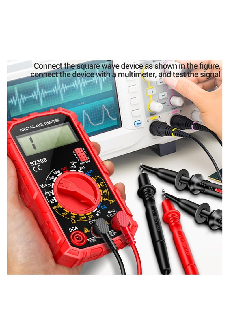 Generic - 1999 Counts Multimeter for Resistance Testing, Ideal for Televisions, Refrigerators, and Air Conditioners; Measures Current and Resistance (Red) for Various Electronic Devices. - Image 1