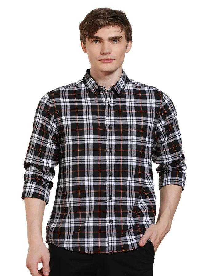 Regular Fit Black Cotton Shirt – Stylish and Classic